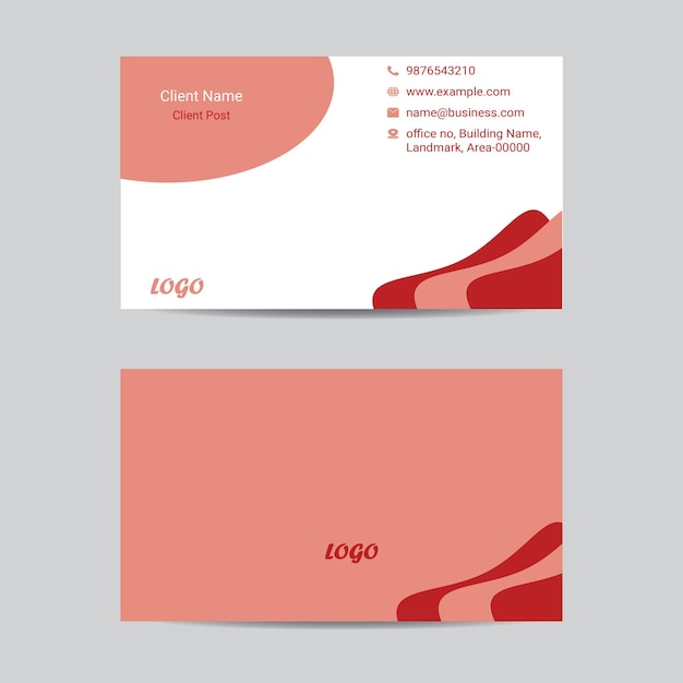 simple flat or minimal business card vector illustration