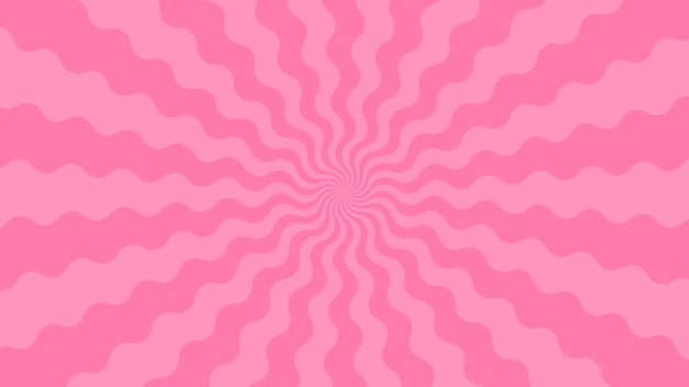 Simple flat pink curl light burst effect vector background