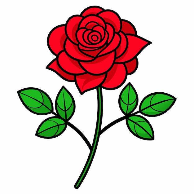Simple flat rose artwork