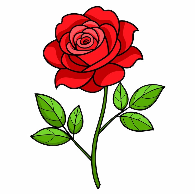 Simple flat rose artwork