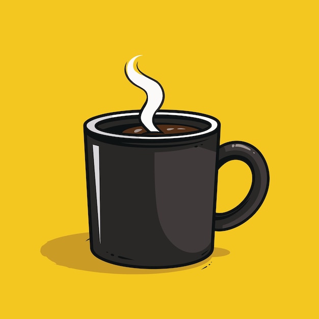 Vector simple flat style hot coffee mug icon vector illustration