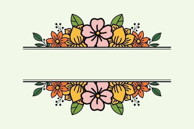 Vector simple floral design with space in the midle