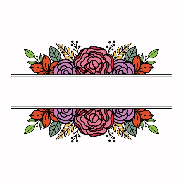 Simple floral frame template