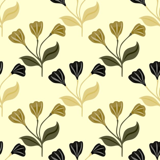 Simple floral ornament seamless pattern cute flower wallpaper creative plants endless wallpaper