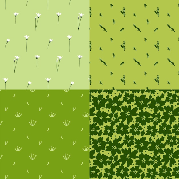 Vector simple floral patterns