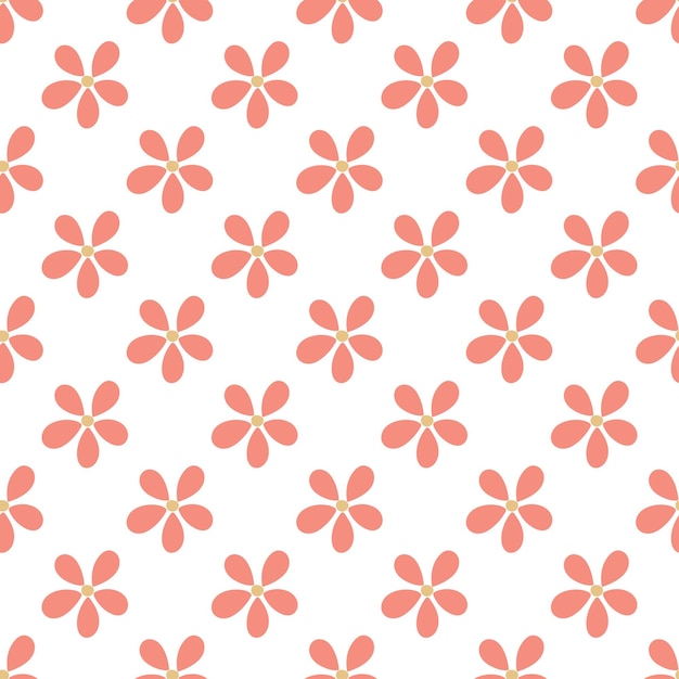 Simple floral seamless pattern hand drawn flowers background cute spring blossom template print