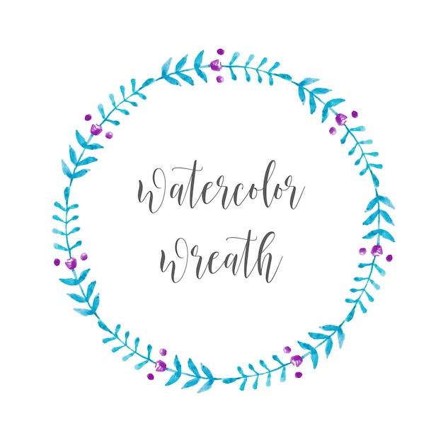 Simple floral watercolor wreath