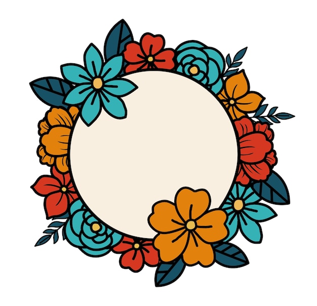 Simple floral wreath with simple color