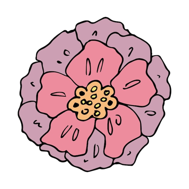 Semplice fiore clipart doodle floreale disegnato a mano per la stampa del logo di arredamento del web design