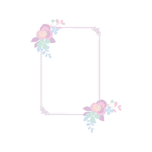 벡터를 사용한 간단한 꽃 프레임 디자인
