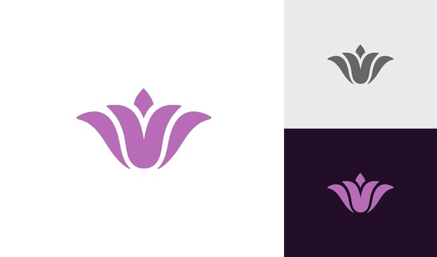 Simple flower logo design vector