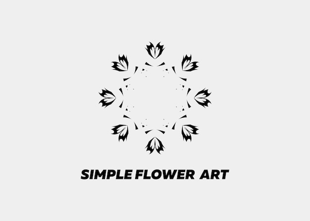 SIMPLE FLOWER MOTIF ILLUSTRATION ABSTRACT SYMETRIC CIRCLE