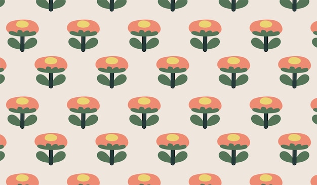 Simple flower pattern vintage background vector design