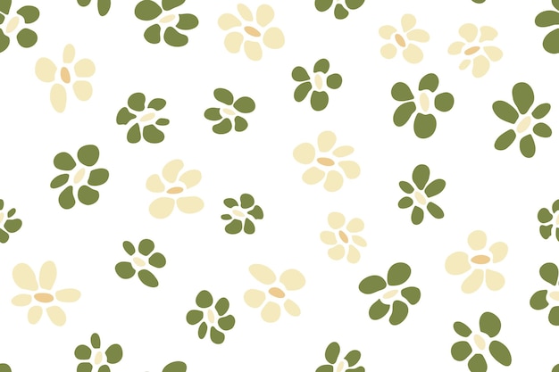 Simple flower seamless pattern vector tissue print design Rusti