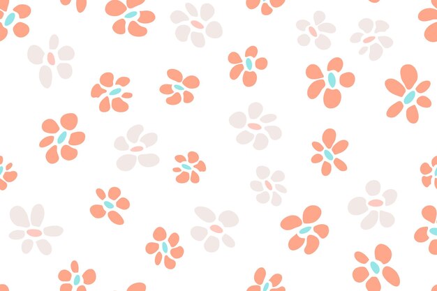 Simple flower seamless pattern vector tissue print design Rusti