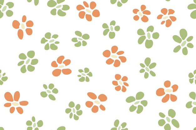 Simple flower seamless pattern vector tissue print design Rusti