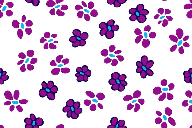 간단한 꽃 원활한 패턴 벡터 조직 인쇄 디자인 Rusti