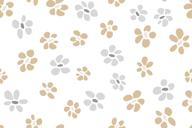 간단한 꽃 원활한 패턴 벡터 조직 인쇄 디자인 Rusti