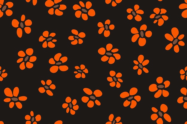 Simple flower seamless pattern vector tissue print design rusti