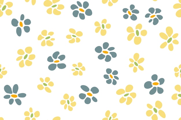 Simple flower seamless pattern vector tissue print design Rusti