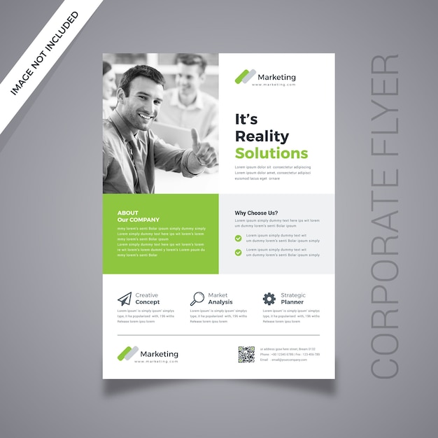 Simple flyer design isolated on gray