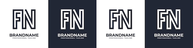 Простой логотип fn monogram подходит для любого бизнеса с инициалами fn или nf.