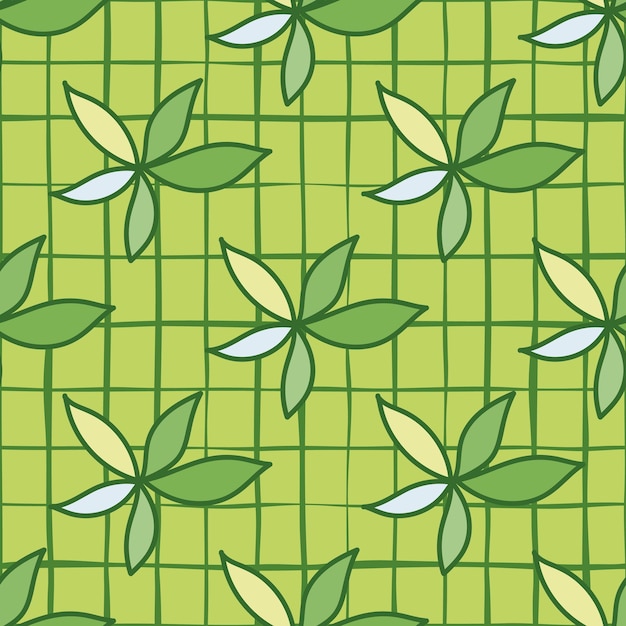 Simple foliage seamless pattern Doodle leaves wallpaper Botanical elements background