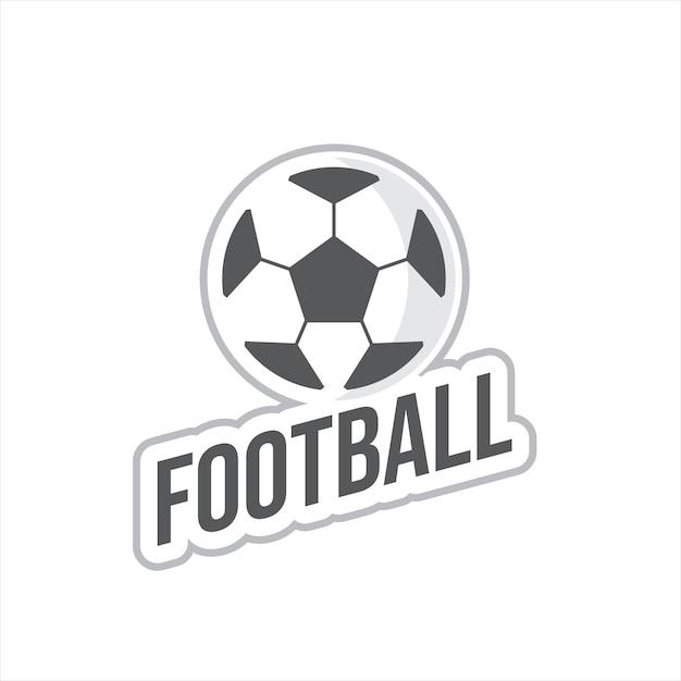 Design semplice dell'etichetta sportiva del logo del calcio