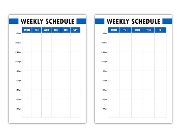 Simple Formal Blue and White Weekly Planner Template