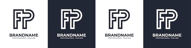 Vettore semplice logo monogramma fp adatto a qualsiasi attività commerciale con iniziale fp o pf