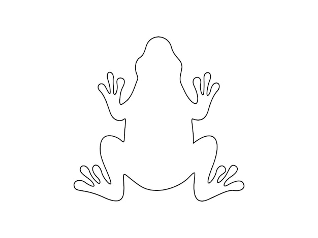 Vector simple frog outline continuous one line drawing vector illustration premium vector