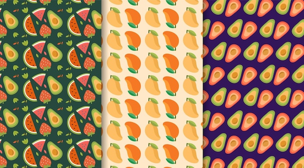 Premium Vector | Simple fruit pattern background