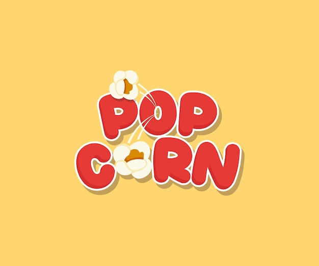 Vettore semplice logo popcorn bambino divertente