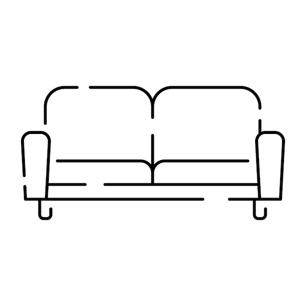 Simple furniture Vector Line Icons Home design interior Vector sofa