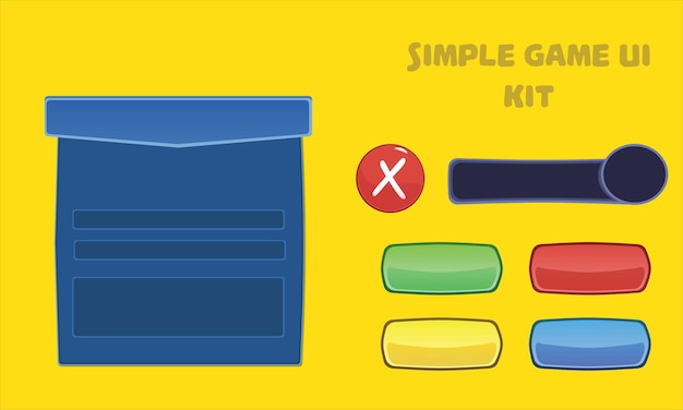 シンプルなゲーム UI キットのボタンとポップアップ