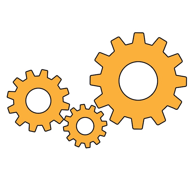 Simple gears sign simple icon of work tools Flat style