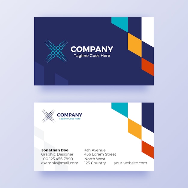 Simple geometric business card template