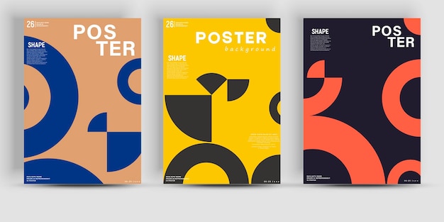 Simple geometric covers set. Minimalist vector templates. Useful for poster art, front page design.