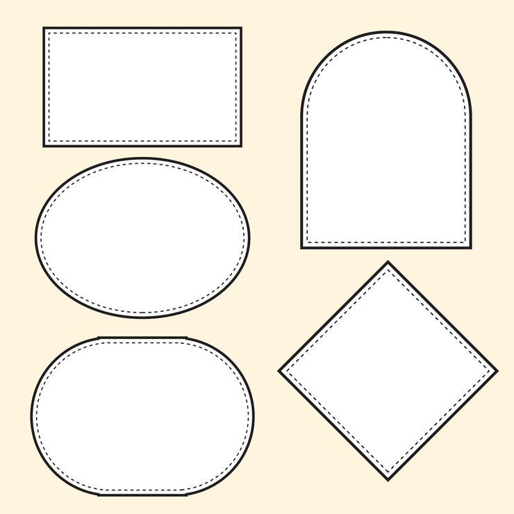 वेक्टर simple and geometric frames line for element label and illustration