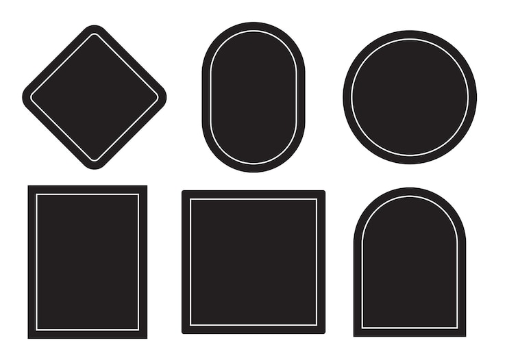 वेक्टर simple and geometric frames line for element label and illustration