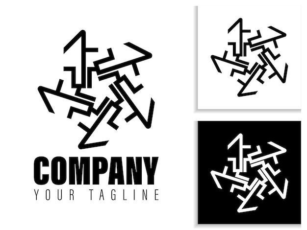 simple geometric logo design in black and white