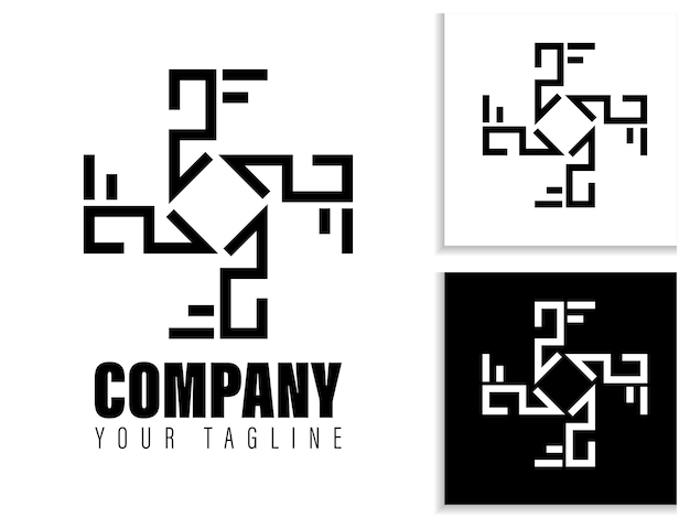 simple geometric logo design in black and white