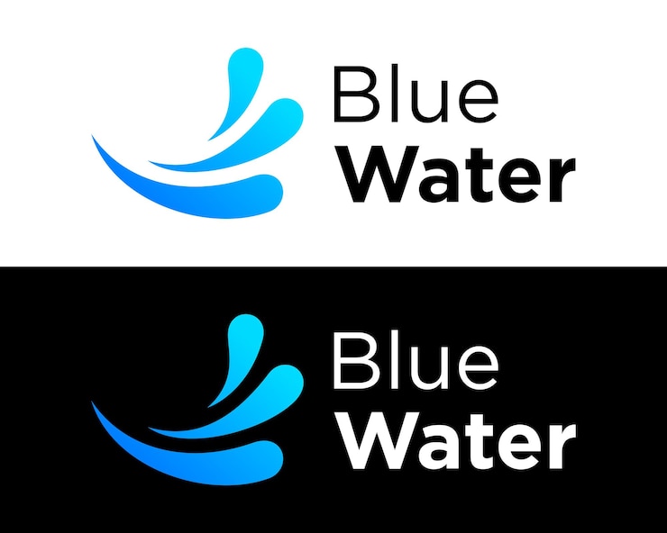 Vector simple geometric water icon logo design