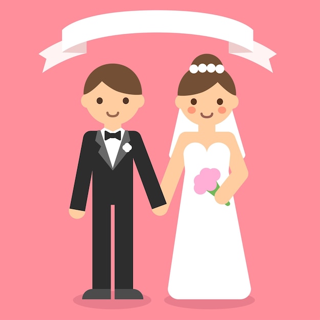 Vector simple geometric wedding couple