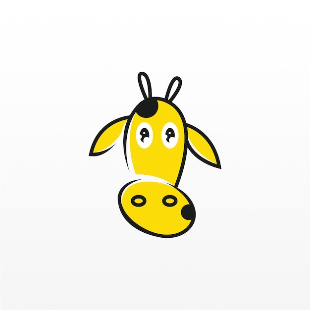 Modello di design del logo della giraffa semplice