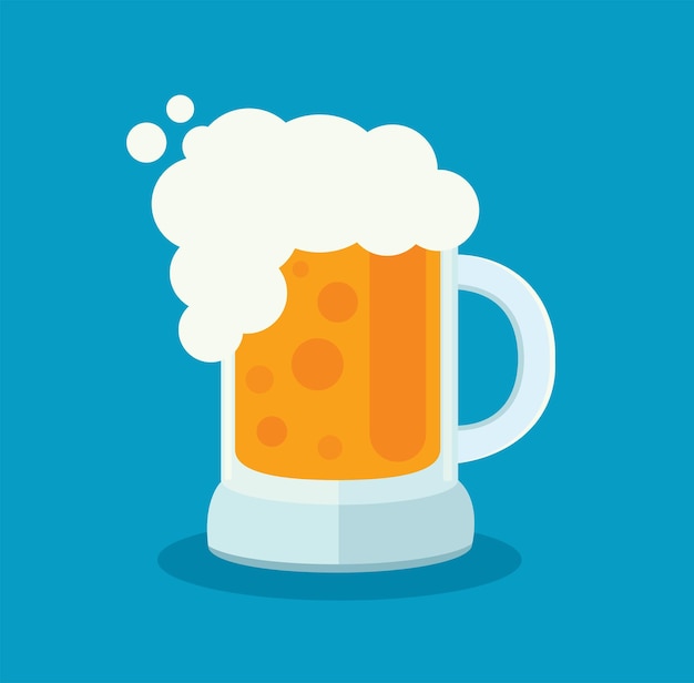 Vector simple glass of beer isolated