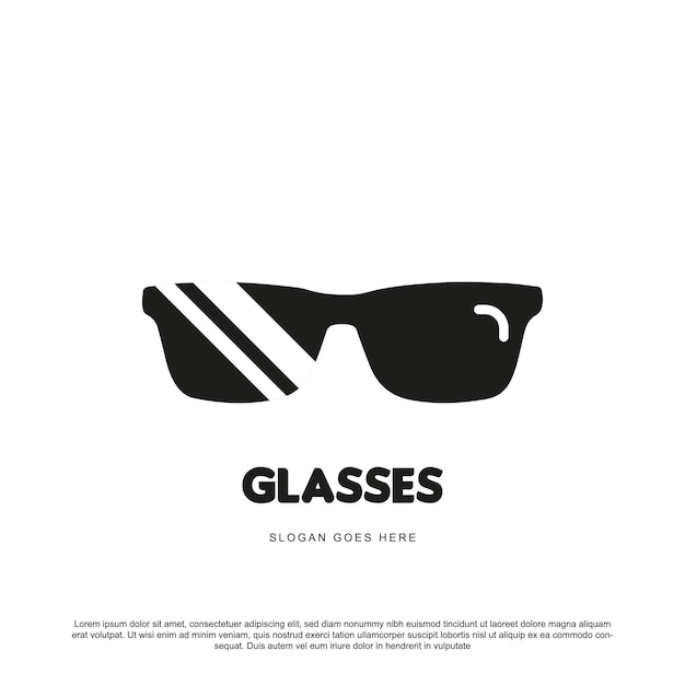 Simple glasses logo design vector illustration