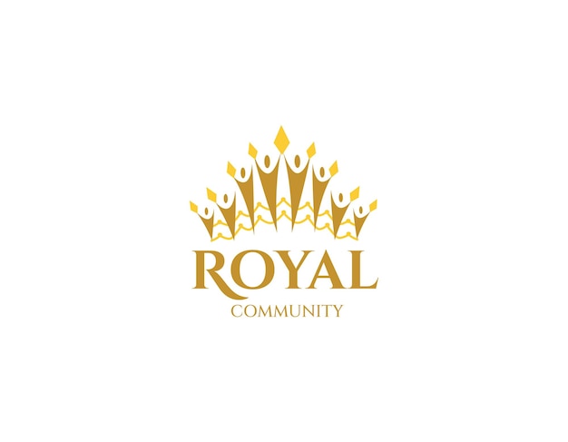 Vector simple gold crown unity logo design template