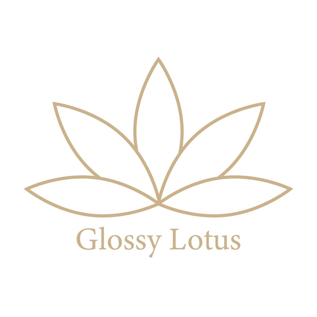 Simple golden yellow flower lotus nature logo on white background icon buisness brand vector beauty