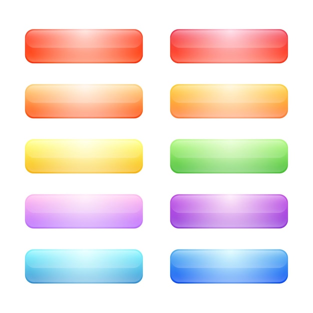 Vector simple of gradient buttonscollection of colorful buttons in flat styleweb siteand ui